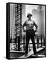 Structural Steel Worker Standing on a Girder-Grey Villet-Framed Stretched Canvas