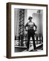 Structural Steel Worker Standing on a Girder-Grey Villet-Framed Photographic Print