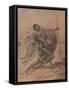 Struggle Between a Warrior and a Lion-Alexandre Colin-Framed Stretched Canvas