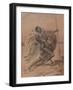 Struggle Between a Warrior and a Lion-Alexandre Colin-Framed Giclee Print