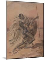 Struggle Between a Warrior and a Lion-Alexandre Colin-Mounted Giclee Print