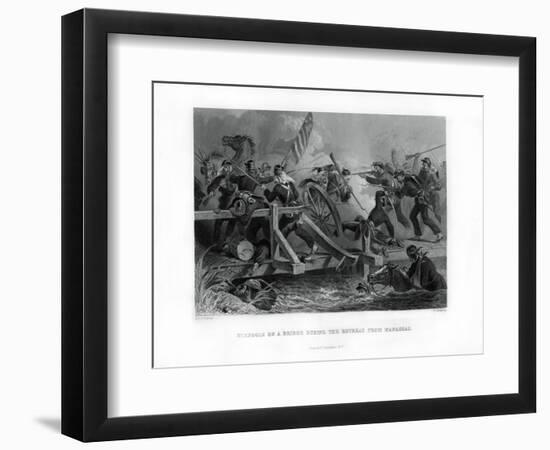 Struggle on a Bridge During the Retreat from Manassas, Virginia, (1862-186)-Felix Octavius Carr Darley-Framed Giclee Print