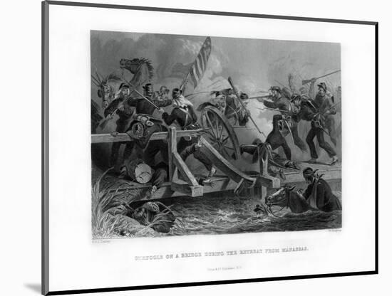 Struggle on a Bridge During the Retreat from Manassas, Virginia, (1862-186)-Felix Octavius Carr Darley-Mounted Giclee Print