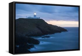 Strumble Head Lighthouse at Dusk, Pembrokeshire Coast National Park, Wales, United Kingdom, Europe-Ben Pipe-Framed Stretched Canvas