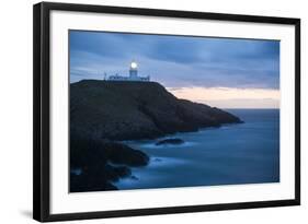 Strumble Head Lighthouse at Dusk, Pembrokeshire Coast National Park, Wales, United Kingdom, Europe-Ben Pipe-Framed Photographic Print