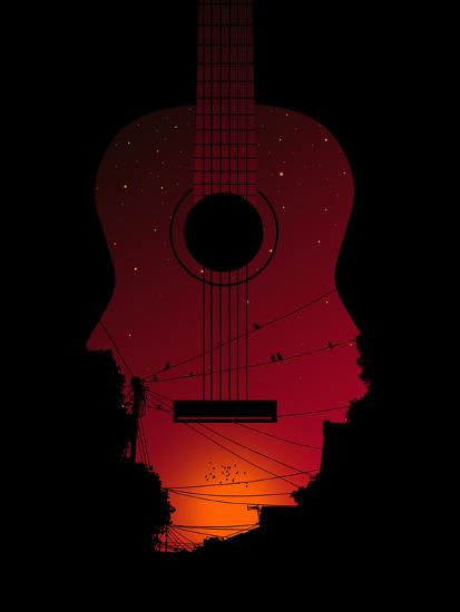 Strumming All Night-null-Lamina Framed Poster