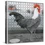 Strutting Black and White Rooster-Charles Bull-Stretched Canvas