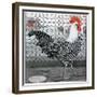 Strutting Black and White Rooster-Charles Bull-Framed Giclee Print