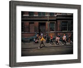 Strutting Sidewalk Dance, Scene from West Side Story-Gjon Mili-Framed Premium Photographic Print