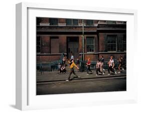 Strutting Sidewalk Dance, Scene from West Side Story-Gjon Mili-Framed Premium Photographic Print