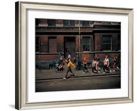 Strutting Sidewalk Dance, Scene from West Side Story-Gjon Mili-Framed Premium Photographic Print