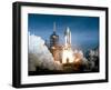 STS-1 Launch Photograph - Cape Canaveral, FL-Lantern Press-Framed Art Print