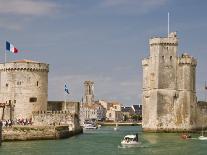 La Chaine and St. Nicholas Towers, La Rochelle at Dusk, Charente-Maritime, France-Stuart Hazel-Framed Photographic Print