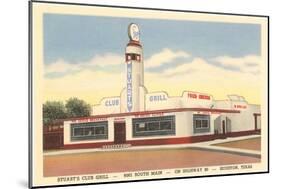 Stuart's Club Grill, Houston, Texas, Roadside Retro-null-Mounted Art Print