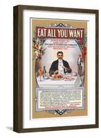 Stuart's Dyspepsia, Eating Restaurants, Greed, Gluttony, USA, 1910-null-Framed Giclee Print