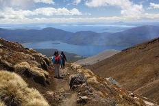 Walkers on the Tongariro Alpine Crossing Above the Emerald Lakes-Stuart-Photographic Print