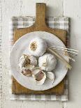 Garlic Bulbs and Cloves on a Plate-Stuart West-Mounted Photographic Print