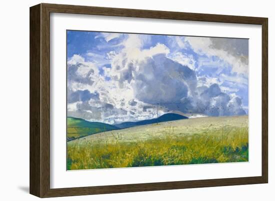 Stubble Field: Rooks & Crows, 2015-Charles Simpson-Framed Giclee Print