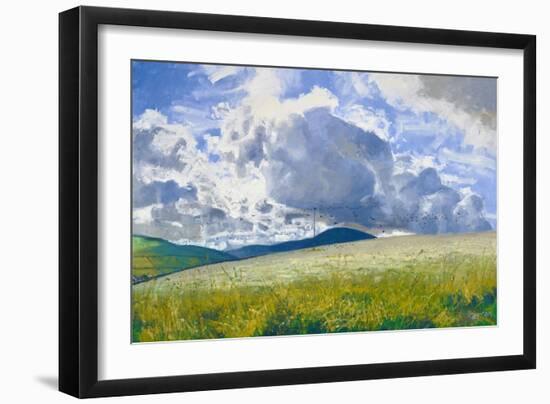 Stubble Field: Rooks & Crows, 2015-Charles Simpson-Framed Giclee Print