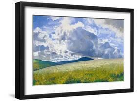 Stubble Field: Rooks & Crows, 2015-Charles Simpson-Framed Giclee Print