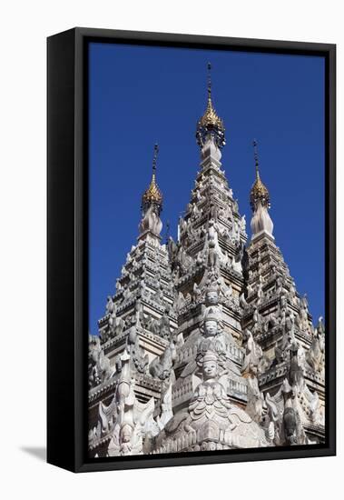 Stucco Carvings on a Shan Stupa, Tharkong Pagoda, Inle Lake, Shan State, Myanmar (Burma), Asia-Stuart Black-Framed Stretched Canvas