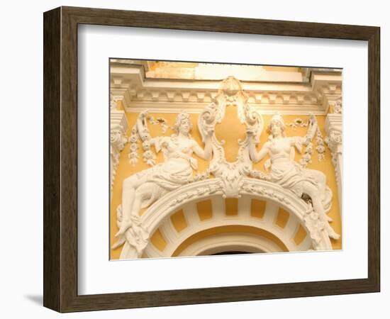 Stucco Decoration on Facade of Dvorana Glauberovych Spring Spa Building Dating from 19th Century-Richard Nebesky-Framed Photographic Print