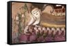 Stucco Sculpture of Reclining Buddha-Stuart Black-Framed Stretched Canvas