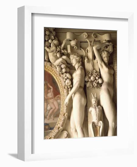 Stuccoes on King's Staircase, Rebuilt on Site of Duchess D'Etampes' Chamber-Francesco Primaticcio-Framed Giclee Print