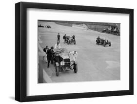 Studebaker and two OMs at the JCC Double Twelve Race, Brooklands, Surrey, 1929-Bill Brunell-Framed Photographic Print