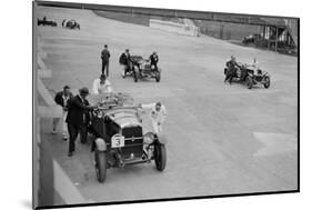 Studebaker and two OMs at the JCC Double Twelve Race, Brooklands, Surrey, 1929-Bill Brunell-Mounted Photographic Print