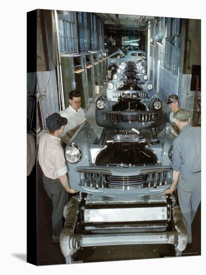 Studebaker Assembly Line in South Bend Indiana, c.1946-Bernard Hoffman-Stretched Canvas