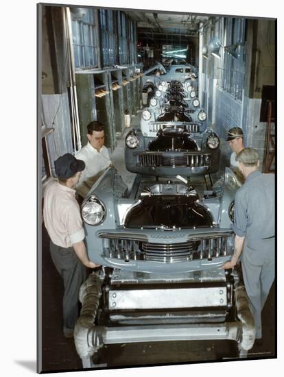 Studebaker Assembly Line in South Bend Indiana, c.1946-Bernard Hoffman-Mounted Photographic Print