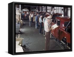 Studebaker Assembly Line in South Bend Indiana-Bernard Hoffman-Framed Stretched Canvas