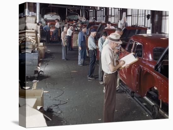 Studebaker Assembly Line in South Bend Indiana-Bernard Hoffman-Stretched Canvas