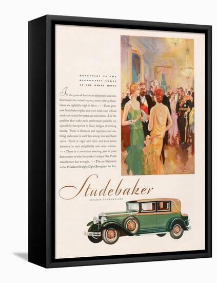 Studebaker, Magazine Advertisement, USA, 1929-null-Framed Stretched Canvas