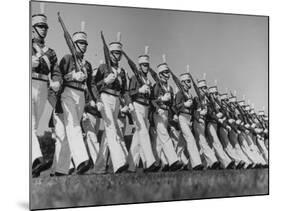 Student Body at Culver Military Academy Parading in Full Uniform at Garrison Review-Alfred Eisenstaedt-Mounted Photographic Print