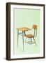 Student Chair and Desk Combo-null-Framed Art Print