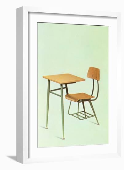 Student Chair and Desk Combo-null-Framed Art Print