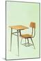 Student Chair and Desk Combo-null-Mounted Art Print