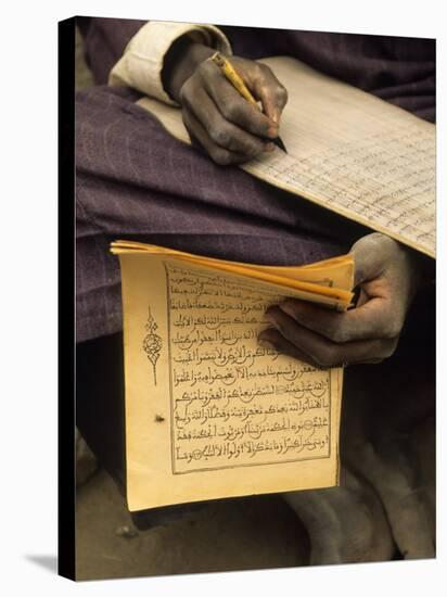 Student Copying the Koran, Djenne, Mali, West Africa-Ellen Clark-Stretched Canvas