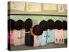 Student Hats and Bags Hanging Up, Elementary School, Tokyo, Honshu, Japan-Christian Kober-Stretched Canvas