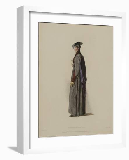 Student in Civil Law, Engraved by J. Agar, Published in R. Ackermann's 'History of Oxford', 1814-Thomas Uwins-Framed Giclee Print