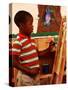 Student in Kindergarten Art Class-Bill Bachmann-Stretched Canvas