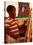 Student in Kindergarten Art Class-Bill Bachmann-Stretched Canvas