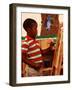 Student in Kindergarten Art Class-Bill Bachmann-Framed Photographic Print