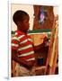 Student in Kindergarten Art Class-Bill Bachmann-Framed Photographic Print