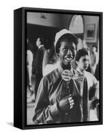 Student Wearing Hat and Button on Shirt That Says: All I Want is Love on "Old Clothes Day"-Gordon Parks-Framed Stretched Canvas