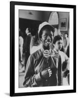 Student Wearing Hat and Button on Shirt That Says: All I Want is Love on "Old Clothes Day"-Gordon Parks-Framed Photographic Print