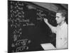 Student Working Calculus Problems on Blackboard at Walnut Hills High School-null-Mounted Photographic Print