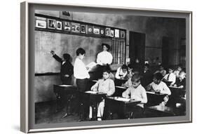 Students and Teacher in Public School Classroom-null-Framed Art Print